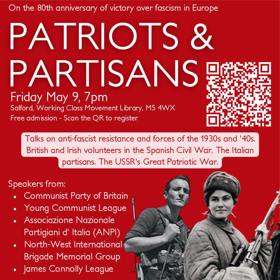 Patriots & Partisans event at the Working Class Movement Library, Salford, Greater Manchester